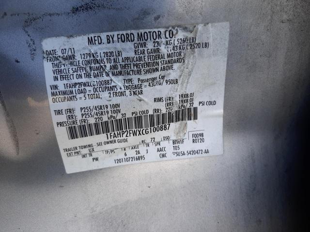 Photo 10 from auction – 2012 FORD TAURUS LIM with VIN 1FAHP2FWXCG100887