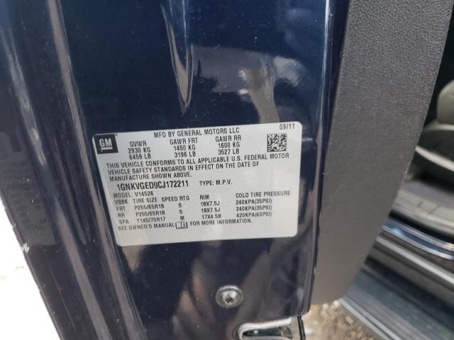 Photo 10 from auction – 2012 CHEVROLET TRAVERSE L with VIN 1GNKVGED9CJ172211