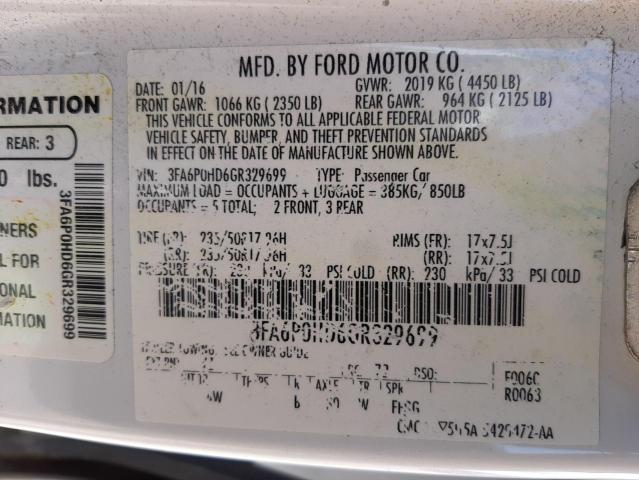 صورة رقم 10 من المزاد - 2016 FORD FUSION SE مع VIN 3FA6P0HD6GR329699