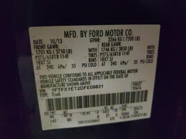 Photo 10 from auction – 2013 FORD F150 SUPER with VIN 1FTFX1ET2DFE09831