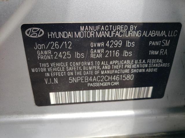 Photo 10 from auction – 2012 HYUNDAI SONATA GLS with VIN 5NPEB4AC2CH461580