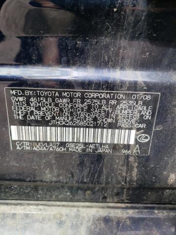 Photo 10 from auction – 2008 LEXUS IS250 with VIN JTHCK262585021712