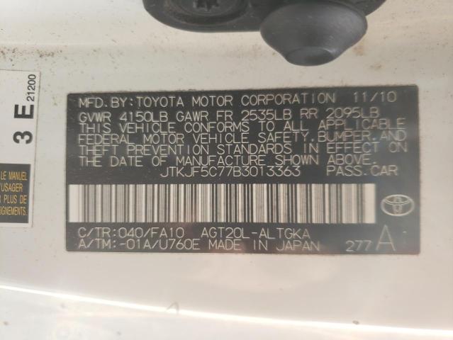 Photo 10 from auction – 2011 TOYOTA SCION TC with VIN JTKJF5C77B3013363