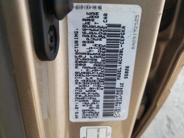Photo 10 from auction – 2002 TOYOTA CAMRY LE with VIN 4T1BE32K52U628685
