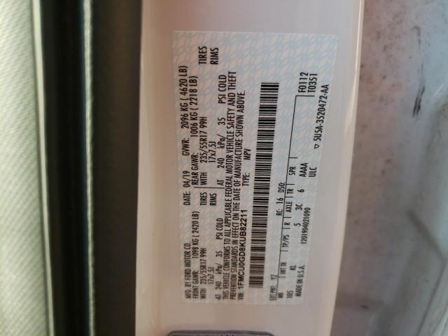 Photo 10 from auction – 2019 FORD ESCAPE SE with VIN 1FMCU0GD8KUB82211