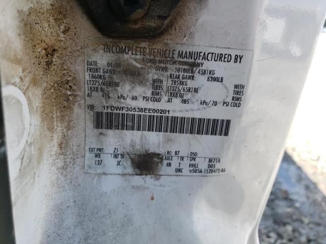Photo 10 from auction – 2008 FORD F350 SRW S with VIN 1FDWF30538EE00201