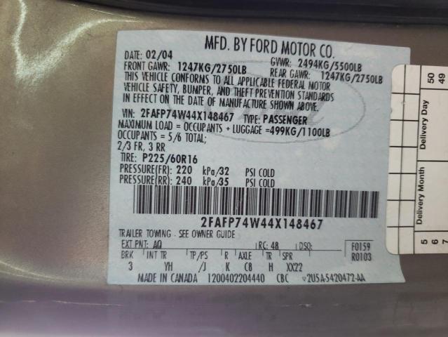 Photo 10 from auction – 2004 FORD CROWN VICT with VIN 2FAFP74W44X148467