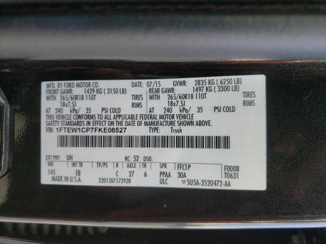Photo 10 from auction – 2015 FORD F150 SUPER with VIN 1FTEW1CP7FKE08527
