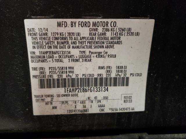 Photo 10 from auction – 2015 FORD TAURUS SEL with VIN 1FAHP2E86FG133134
