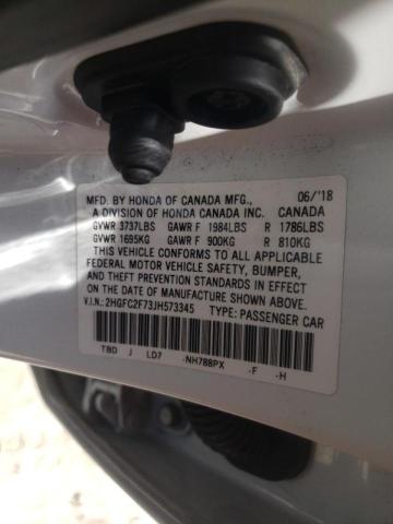 Photo 10 from auction – 2018 HONDA CIVIC EX with VIN 2HGFC2F73JH573345