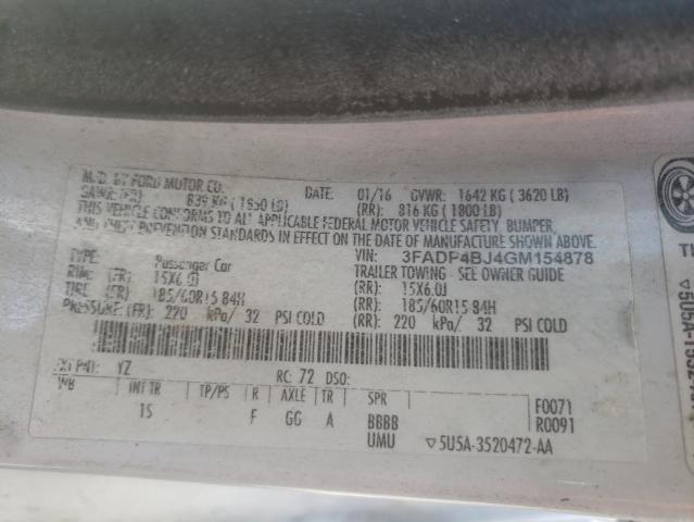 Photo 10 from auction – 2016 FORD FIESTA SE with VIN 3FADP4BJ4GM154878