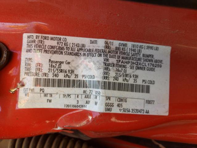 Фото 10 с аукциона – 2012 FORD FOCUS SEL с VIN 1FAHP3H2XCL176259