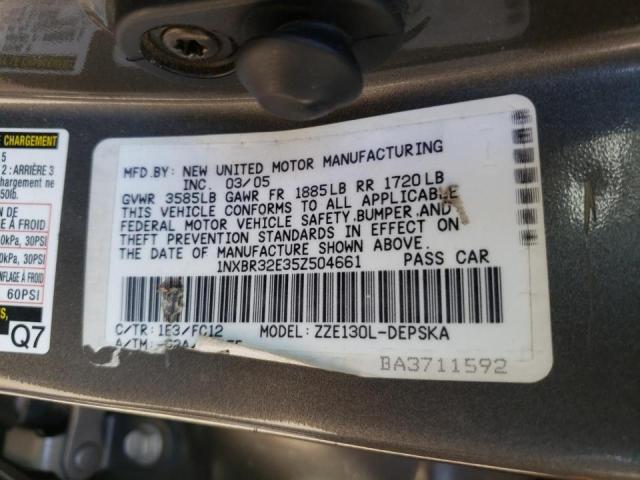 Photo 10 from auction – 2005 TOYOTA COROLLA CE with VIN 1NXBR32E35Z504661