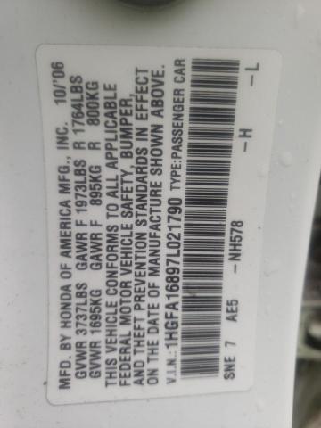 Photo 10 from auction – 2007 HONDA CIVIC EX with VIN 1HGFA16897L021790