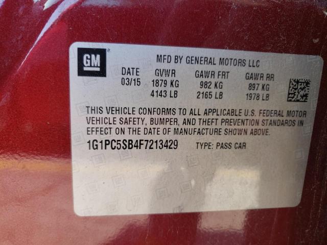 Photo 10 from auction – 2015 CHEVROLET CRUZE LT with VIN 1G1PC5SB4F7213429