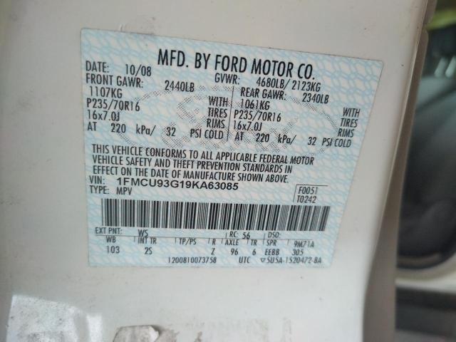 Photo 10 from auction – 2009 FORD ESCAPE XLT with VIN 1FMCU93G19KA63085