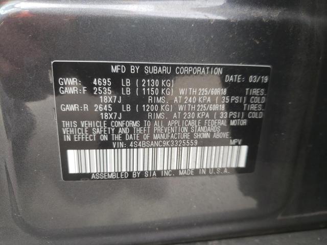 Photo 10 from auction – 2019 SUBARU OUTBACK 2. with VIN 4S4BSANC9K3325559