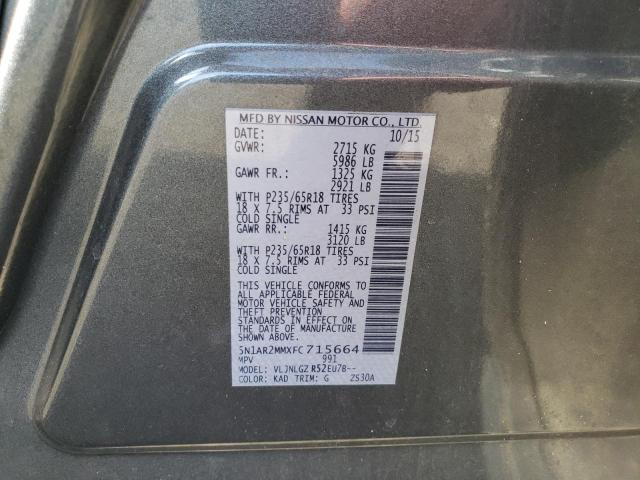 Photo 10 from auction – 2015 NISSAN PATHFINDER with VIN 5N1AR2MMXFC715664