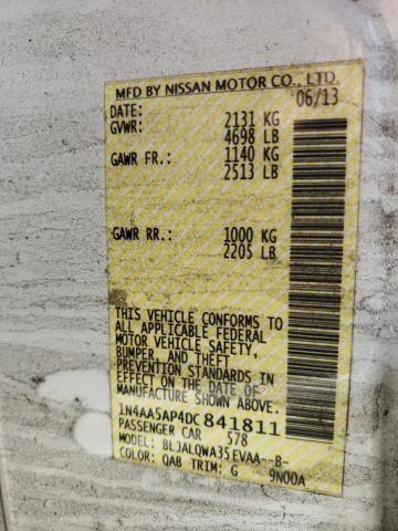 Photo 10 from auction – 2013 NISSAN MAXIMA S with VIN 1N4AA5AP4DC841811