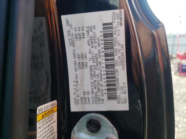 Photo 10 from auction – 2007 MITSUBISHI ECLIPSE ES with VIN 4A3AK64F77E065034