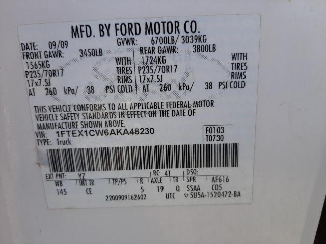 Photo 10 from auction – 2010 FORD F150 SUPER with VIN 1FTEX1CW6AKA48230
