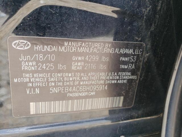Photo 10 from auction – 2011 HYUNDAI SONATA GLS with VIN 5NPEB4AC6BH095914