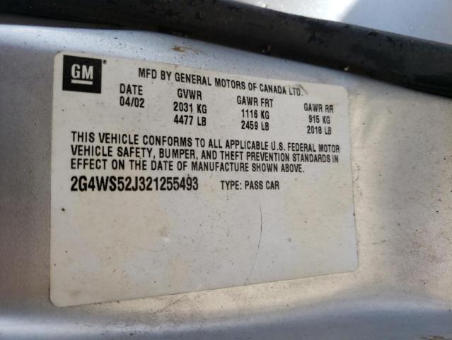 Photo 10 from auction – 2002 BUICK CENTURY CU with VIN 2G4WS52J321255493