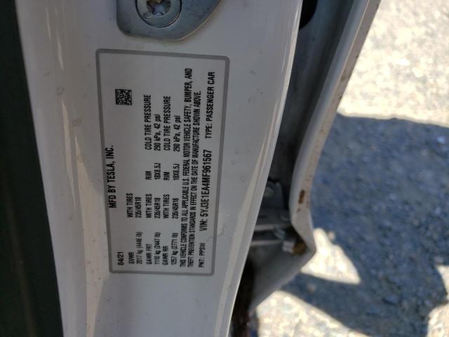 Photo 10 from auction – 2021 TESLA MODEL 3 with VIN 5YJ3E1EA4MF961567