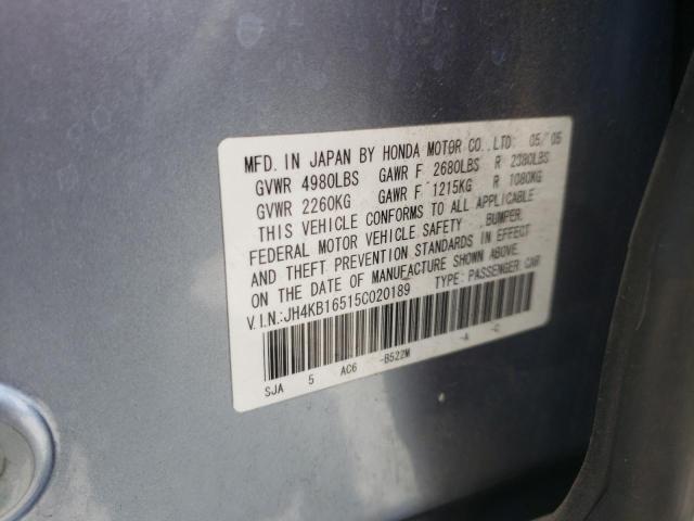 Photo 10 from auction – 2005 ACURA RL with VIN JH4KB16515C020189