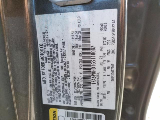 Photo 10 from auction – 2016 FORD FUSION SE with VIN 1FA6P0HD1G5118087