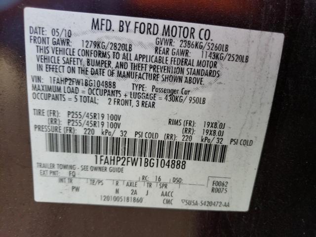 Photo 10 from auction – 2011 FORD TAURUS LIM with VIN 1FAHP2FW1BG104888