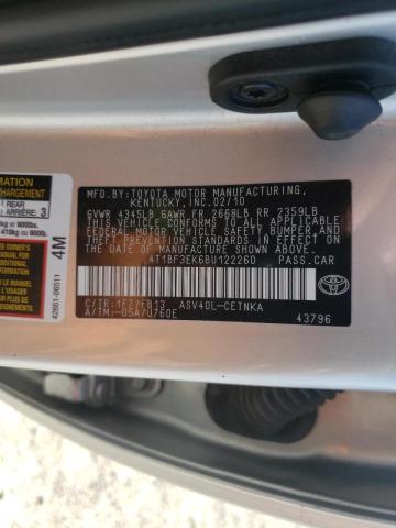 Photo 10 from auction – 2011 TOYOTA CAMRY BASE with VIN 4T1BF3EK6BU122260