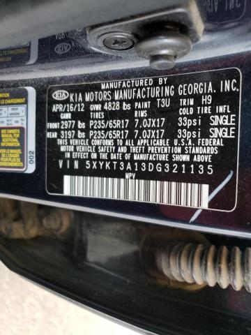 Photo 10 from auction – 2013 KIA SORENTO LX with VIN 5XYKT3A13DG321135