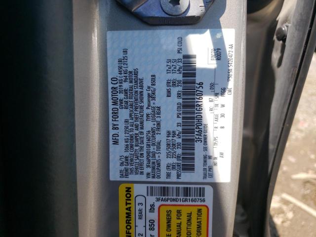 Photo 10 from auction – 2016 FORD FUSION SE with VIN 3FA6P0HD1GR160756