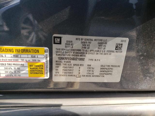 Photo 10 from auction – 2013 CHEVROLET TRAVERSE L with VIN 1GNKRFED9DJ210892