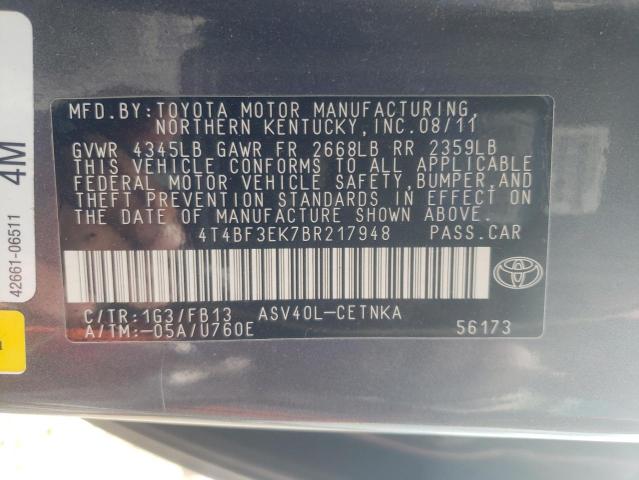 Photo 10 from auction – 2011 TOYOTA CAMRY BASE with VIN 4T4BF3EK7BR217948