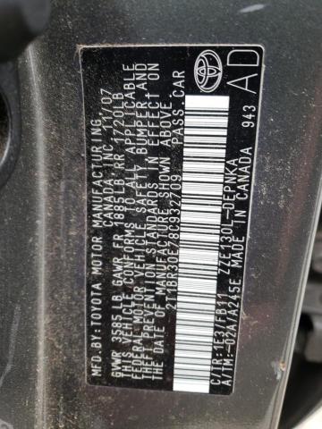 Photo 10 from auction – 2008 TOYOTA COROLLA CE with VIN 2T1BR30E78C932709