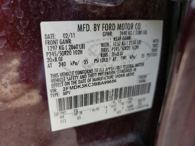 Photo 10 from auction – 2011 FORD EDGE LIMIT with VIN 2FMDK3KC3BBA99656
