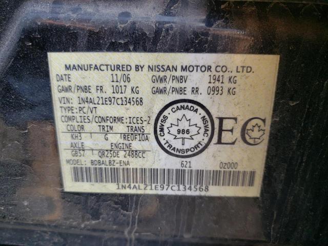 Photo 10 from auction – 2007 NISSAN ALTIMA 2.5 with VIN 1N4AL21E97C134568