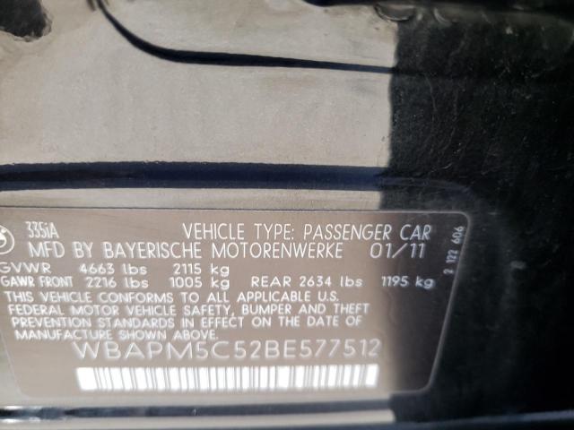 Photo 10 from auction – 2011 BMW 335 I with VIN WBAPM5C52BE577512