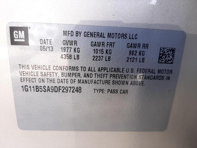 Photo 10 from auction – 2013 CHEVROLET MALIBU LS with VIN 1G11B5SA9DF297248