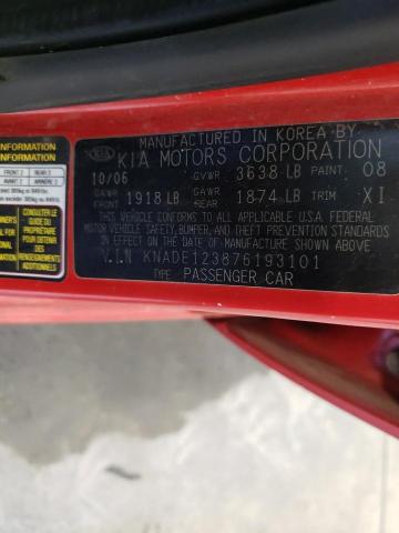 Photo 10 from auction – 2007 KIA RIO BASE with VIN KNADE123876193101