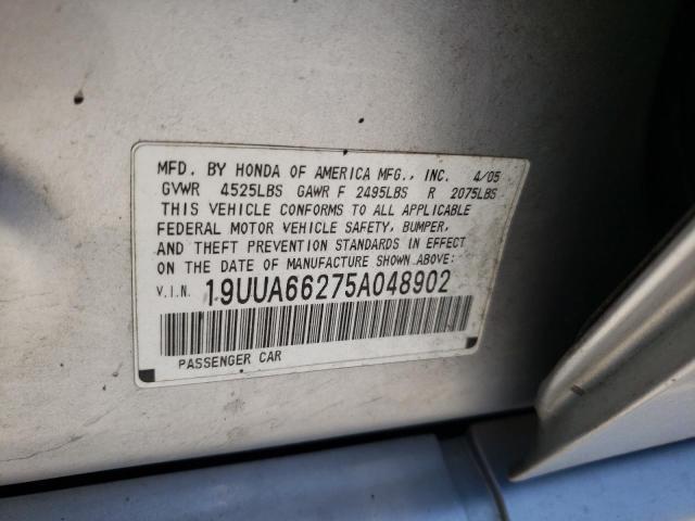 Photo 10 from auction – 2005 ACURA TL with VIN 19UUA66275A048902