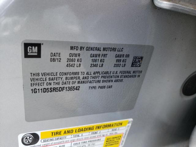 Photo 10 from auction – 2013 CHEVROLET MALIBU 1LT with VIN 1G11D5SR5DF136542
