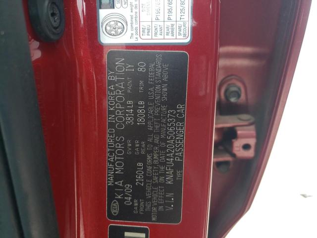 Photo 10 from auction – 2010 KIA FORTE EX with VIN KNAFU4A20A5065373