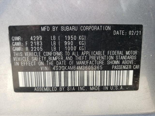 Photo 10 from auction – 2021 SUBARU IMPREZA SP with VIN 4S3GKAM64M3605365