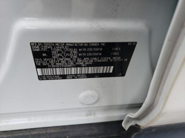Photo 10 from auction – 2015 TOYOTA RAV4 LIMIT with VIN 2T3DFREV1FW399577