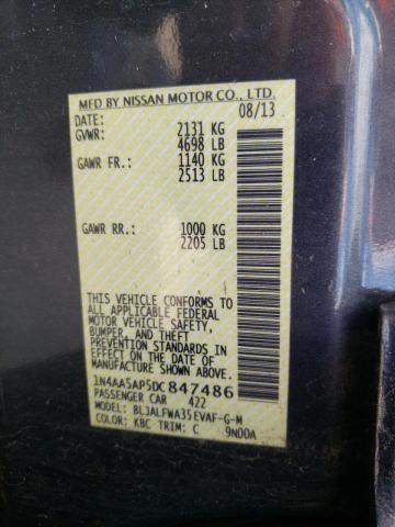 Photo 10 from auction – 2013 NISSAN MAXIMA S with VIN 1N4AA5AP5DC847486