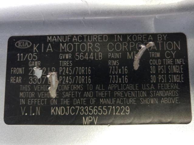 Photo 10 from auction – 2006 KIA SORENTO EX with VIN KNDJC733565571229