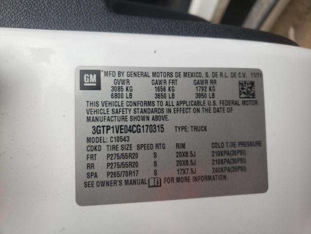 Photo 10 from auction – 2012 GMC SIERRA C15 with VIN 3GTP1VE04CG170315
